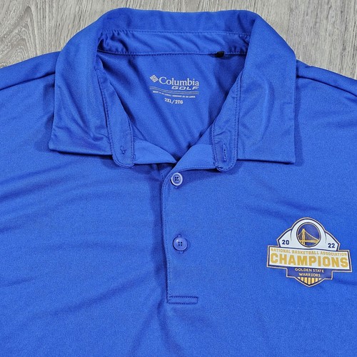 Columbia Golf Shirt 2XL Blue Golden State Warriors 2022 NBA Champions Drive Polo - Picture 8 of 11