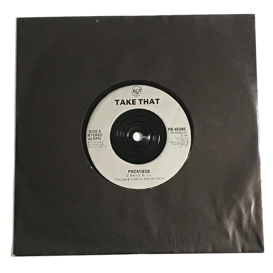 Take That - Promises 7" Vinyl Record/Poster Sleeve A1/B1 - PB 45085 VG+/VG+ - Image 4 of 4