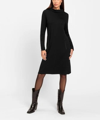 Mode von Heine Damen Etuikleid Rollkragen Langarm Jersey schwarz Gr. 40 NEU - Bild 1 von 4