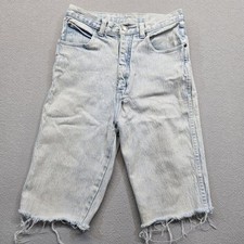 Vintage 80s Light Acid Wash Shorts Pure Jeanswear Cutoff Denim Stretch Size 11