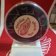 Ted Lindsay & Bill Marsh  Red Wings Autographed Puck 