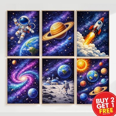 Weltraumdrucke, Kinderzimmerdrucke, Jungen Poster, Mädchen Poster, Wissenschaft,