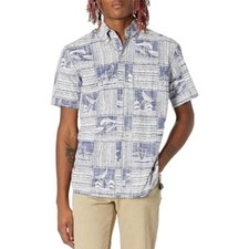 Reyn Spooner Men's Classic Fit Hawaiian Shirt XL Blue White Button Up Tropical