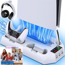 Stand Cooling Fan PS5 Slim,PS5 Controller Charging Station for Sony Playstation5