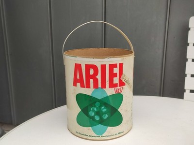 Ariel Waschmittel Dose aus Pappe 3 kg Vintage 70er Leer Reklame Waschpulver