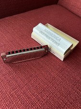 Vintage Suzuki Folk Master 10-Hole Harmonica w/ Case Instructions Key F