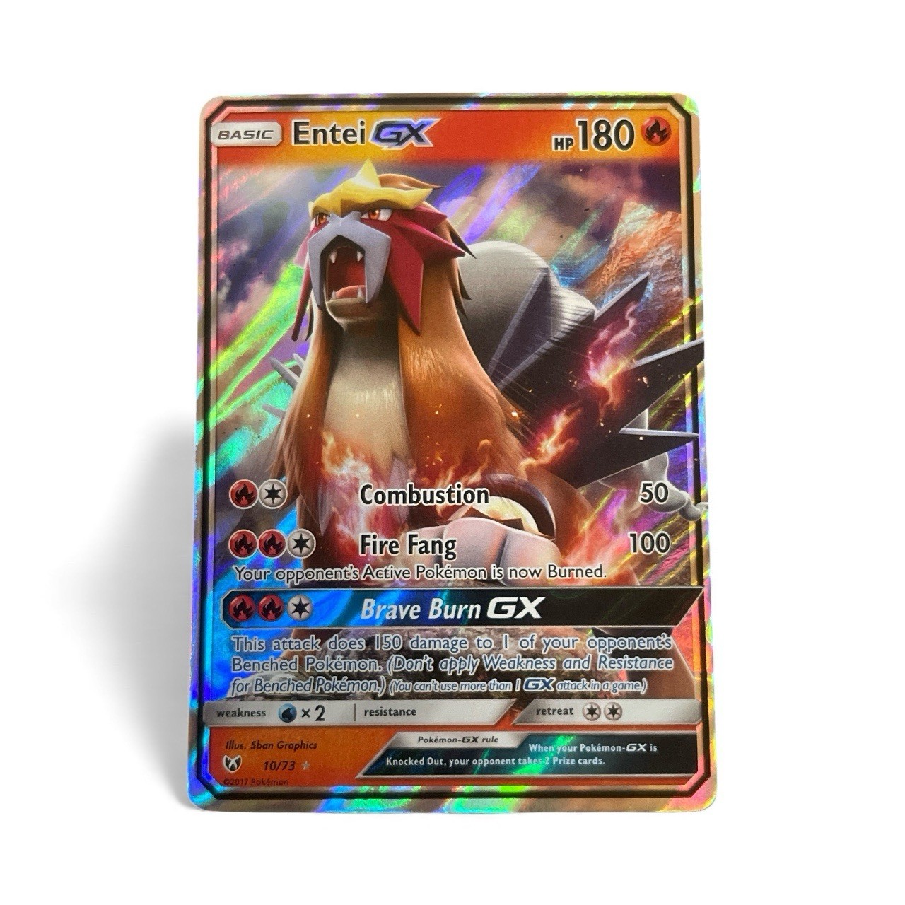 Entei GX #10 – Shining Legends Ultra Rare – Near Mint Pokémon TCG