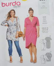 Burda Style Pattern 6447 Womens V-Neck Mock Wrap Dress & Tunic w/Variation Uncut