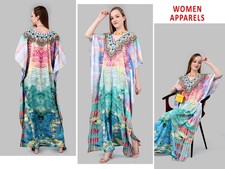 Indian Printed Polyester Crepe Fabric-49 Kaftan Women Dress Free Shipping