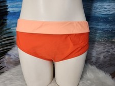 Nwt Cupshe Womens Bikini Swimsuit Bottom Size Large Orange Colorblock