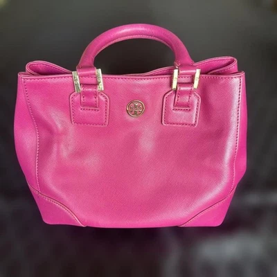 TORY BURCH Sac Cabas En Cuir Avec Logo Main Pour Femme Rose Véritable - Photo 1/4