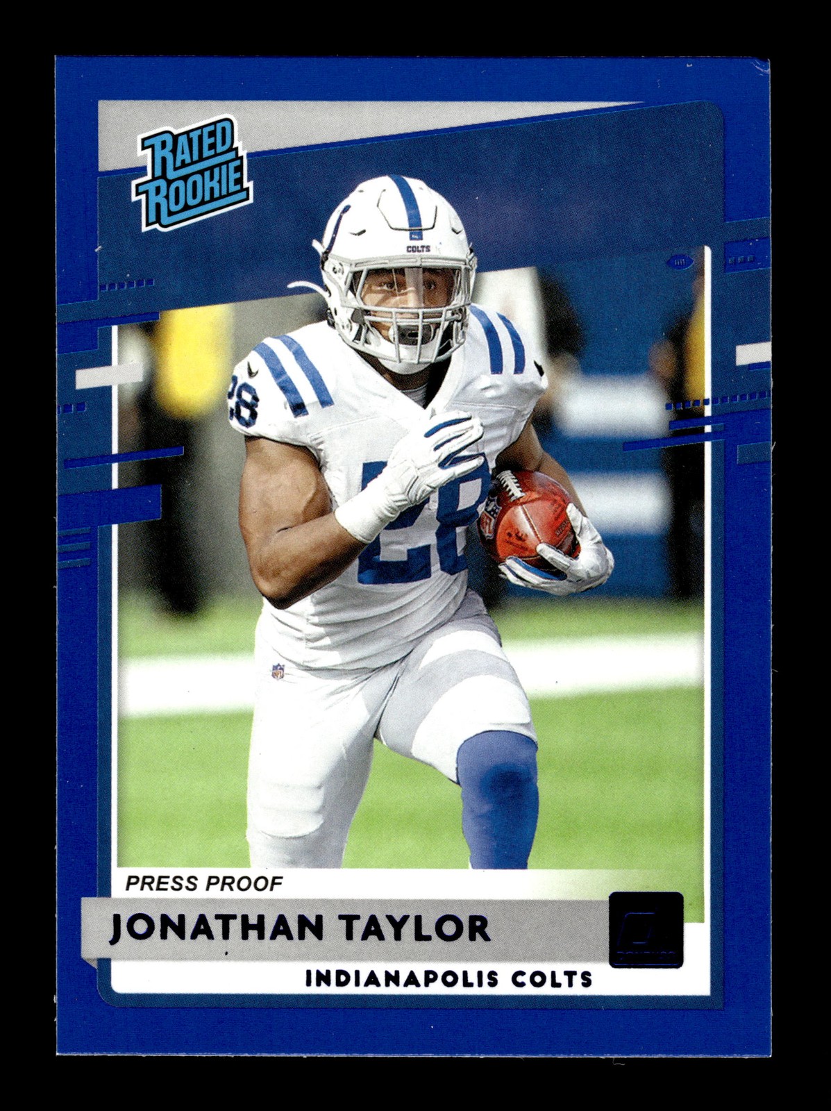 2020 Donruss #317 Jonathan Taylor Press Proof Blue Rookie RC TOP CORNER DAMAGE