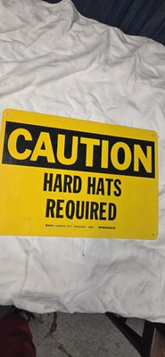 #ad #ad 1 Brady Fiberglass Caution Hard Hats Required Sign 10 x 14quot; Yellow Black $12.00