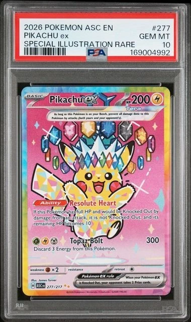 Pikachu Pokémon TCG Grade 10 Rare Individual Collectible Card Game