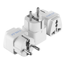 European Schuko Travel Adapter - Type E/F - 3 Pack GP-9 
