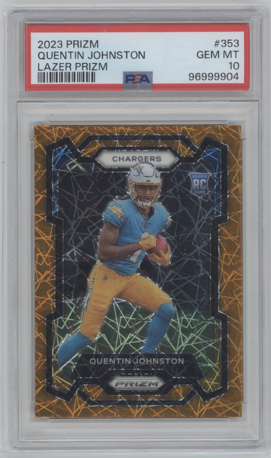 2023 Prizm Quentin Johnston LAZER ROOKIE PSA 10 GEM MINT #353 LA Chargers