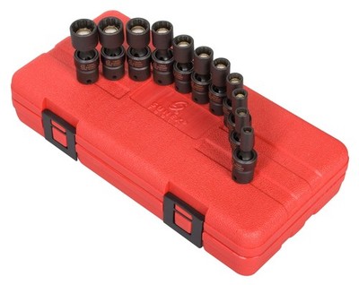 SUNEX TOOLS 1825 1/4-Inch Drive Universal Magnetic Impact Socket Set, Metric,...