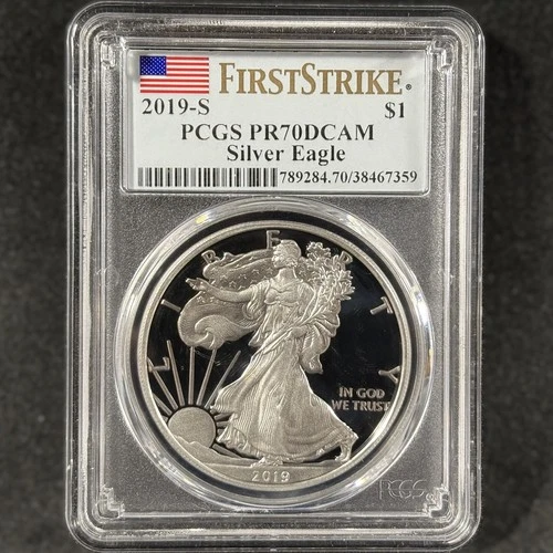 2019-S $1 American Silver Eagle Proof San Francisco First Strike PCGS PR 70 DCAM