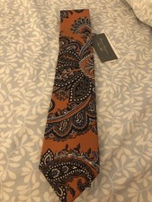 DANIEL CREMIEUX SIGNATURE COLLECTION TIE LIMITED EDITION SILK Orange Paisley