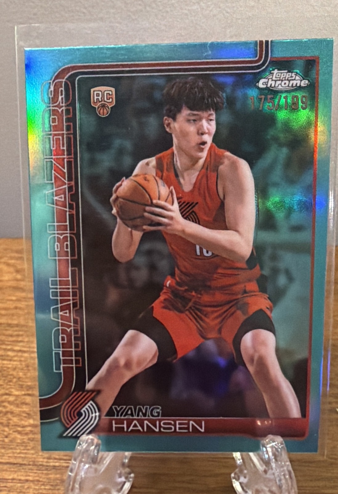 2025-26 Topps Chrome - Yang Hansen #266 Aqua Refractor /199 (RC)