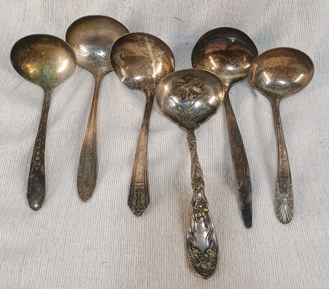 Vintage Lot Of 6 Mixed Pattern Gravy Sauce Ladles Spoons no monograms
Opens in a new window or tab