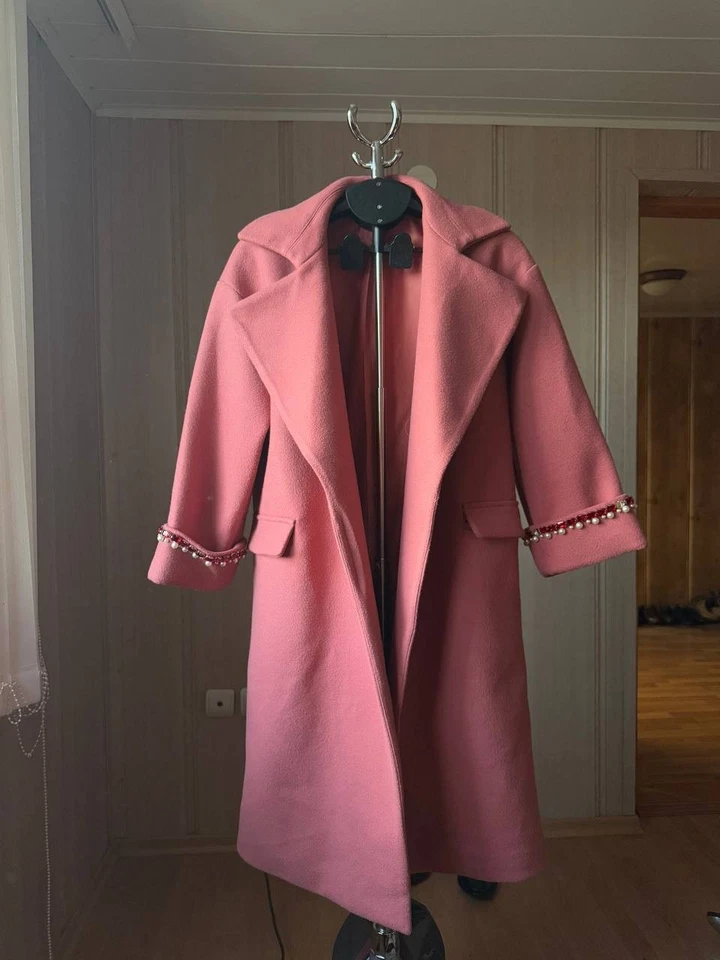 COMME DES GARCONS ЯПОНИИ РОЗОВЫЙ ШЕРСТИ ПАЛЬТО ДЛИННАЯ КУРТКА AD2014 ЖЕНЩИН РАЗМЕР S ВЕРХНИЙ - Изображение 3 из 4