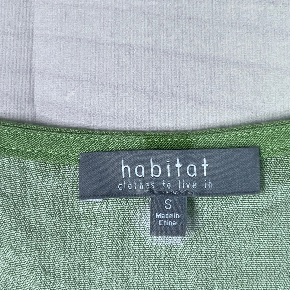 Habitat Top Womens S Green Polka Dot Stripe Tank Boat Neck Sleeveless Buttons - Image 3 of 4