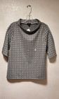 Nuevo con etiquetas Top tejido Ponte estampado pata de gallo gris fábrica Ann Taylor talla M
