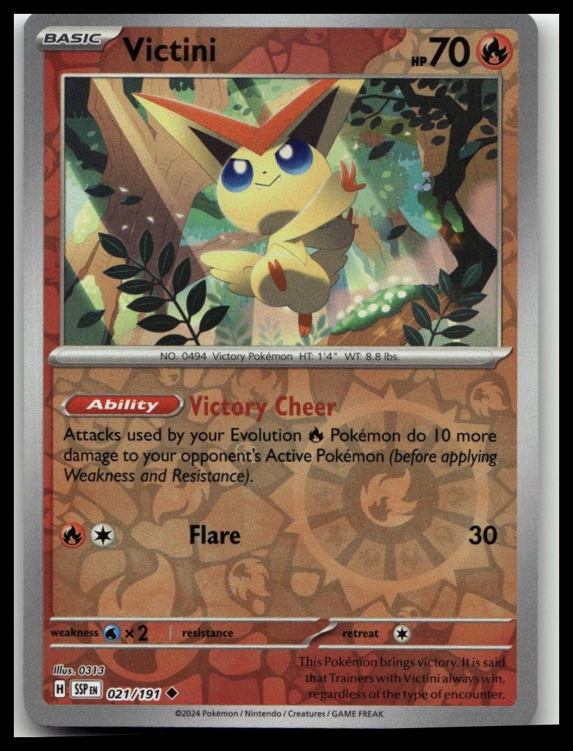 SV08: Surging Sparks #021/191 Victini Reverse Holo