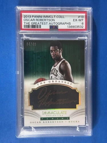 2013-14 Immaculate The Greatest Oscar Robertson Autograph /49 Bucks PSA 6