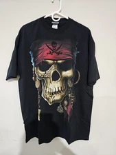 Vintage Pirates Of The Caribbean Shirt Dead Man Jack Skull Graphic ODM XL