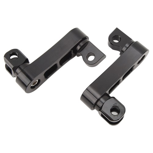 (Black) 360° Adjustable Foot Pegs Bracket Motorcycle Highway Foot Peg - Picture 6 of 22