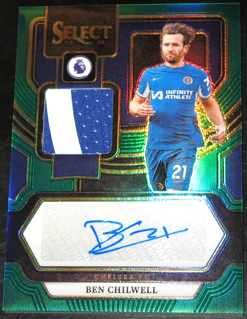 2023-24 Select Premier Ben Chilwell Auto Memorabilia Green Prizm # 4/5 2024 EPL view 3