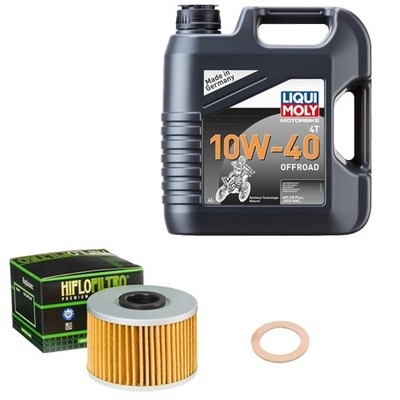 HiFlo Ölfilter Set LM 10W-40 Off. 4L für Honda TRX 420 FA Fourtrax DCT TE37E 13