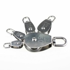 304 Stainless Steel Single Pulley Rope Block Fixed Swivel Pulley Lifting 15-50mm