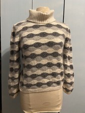 Vintage FaBE Cowlneck Gray Wavelength Knit Sweater