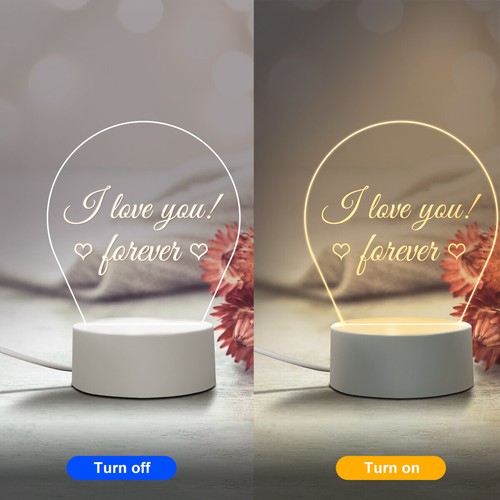 Gifts for Women Men Girls-Personalized DIY Night Light Message Board Erasable - Picture 26 of 37
