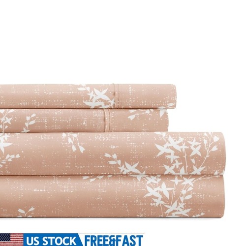 4 Pcs Microfiber Bed Sheet Set Hypoallergenic Soft Touch Deep Pocket Durable New