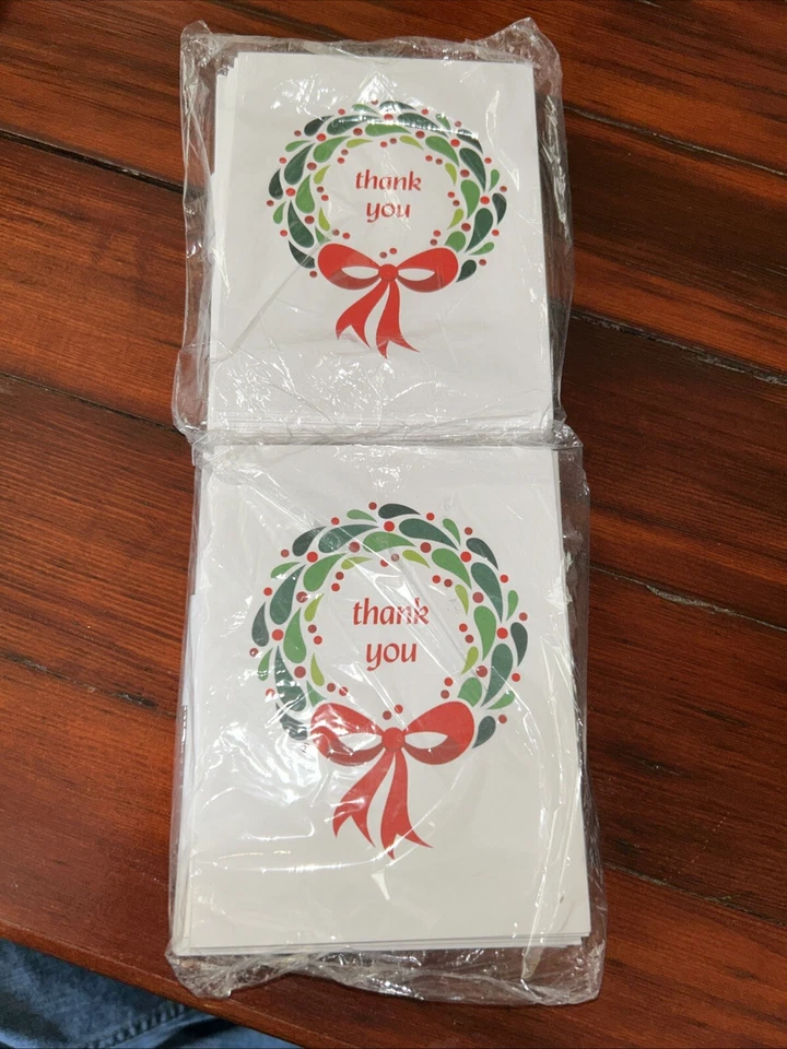Tarjetas de felicitación de nota de agradecimiento de vacaciones de Navidad con sobres 20 tarjetas en blanco Foto 2 de 2