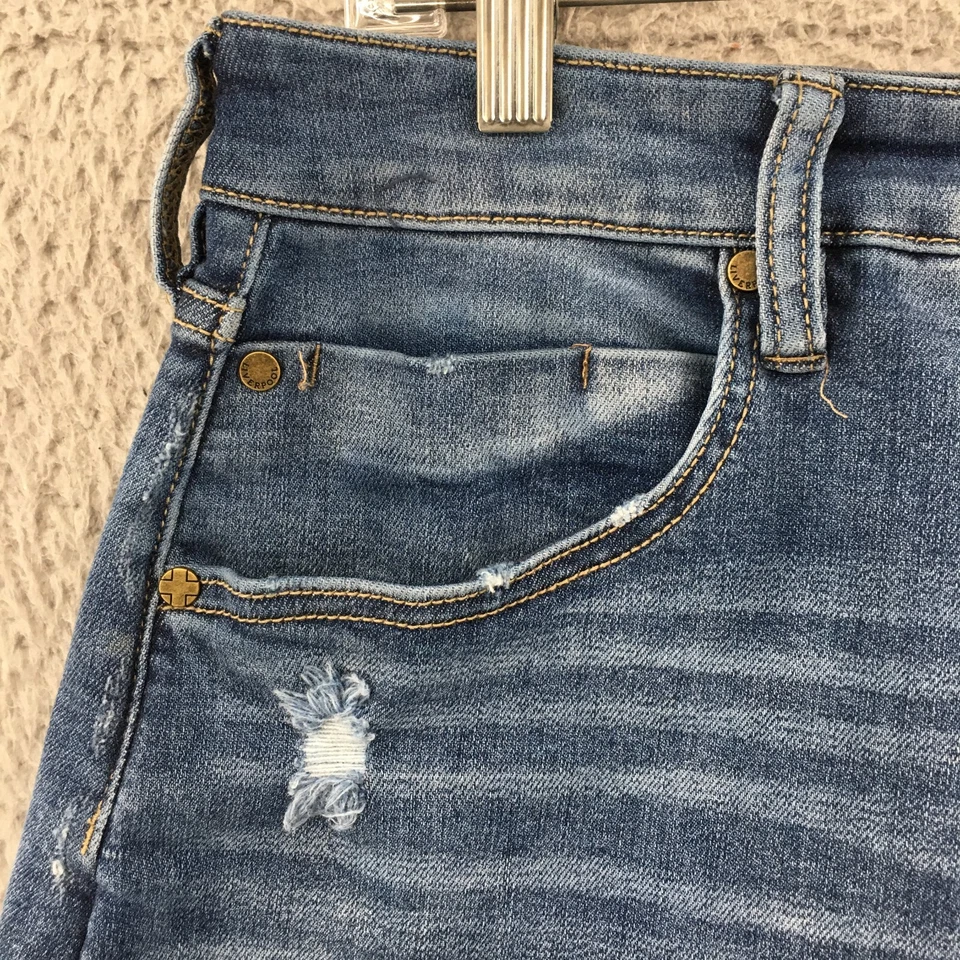 Liverpool Hot Pants Shorts Womens 14/32 (Actual 33X3) Blue High Rise Buttons Fly - Image 4 of 4