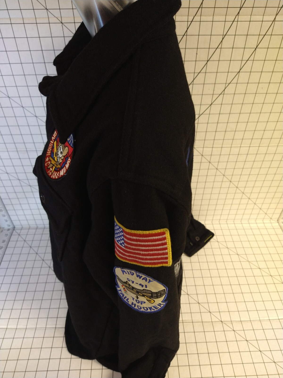 Vintage SCHOTT Wool Patch Button Jacket Intermedi… - image 11