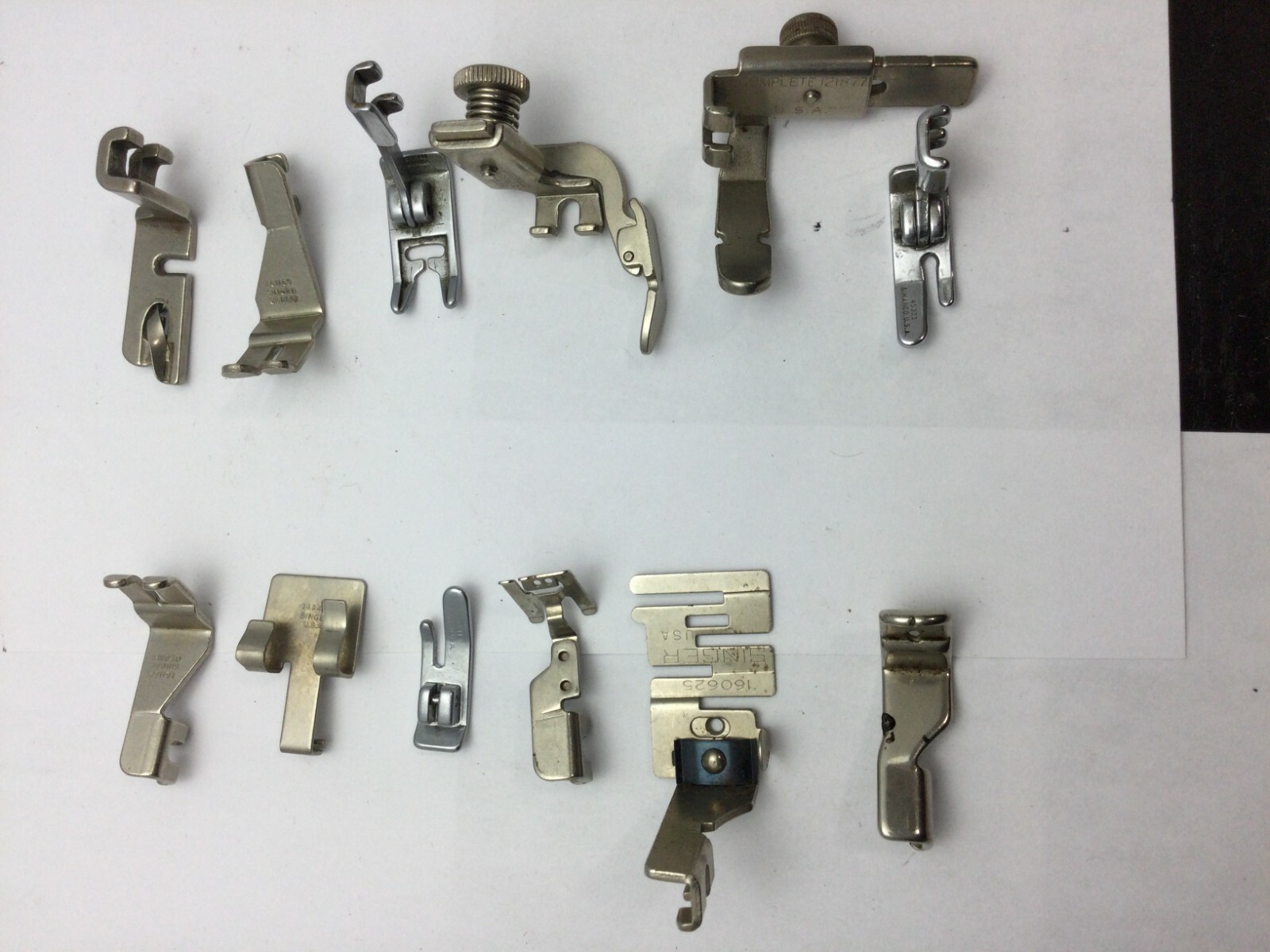 Set of 12 Vintage Singer Sewing Machines Foot Attachments 161127