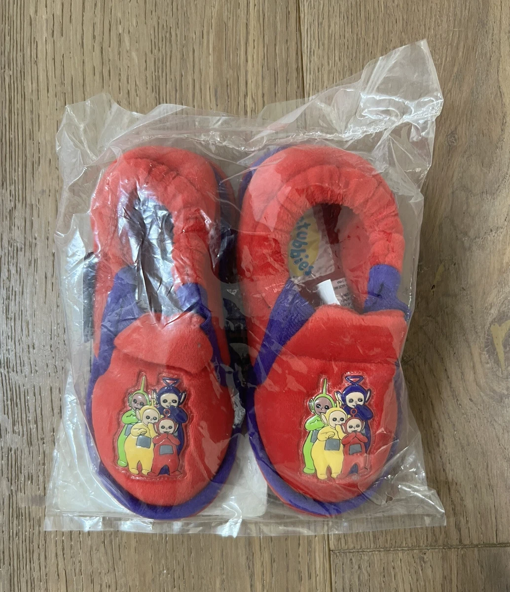 NWT Vintage TELETUBBIES 90s Kids Slippers Shoes Red Size 7 8 Brand New Sealed