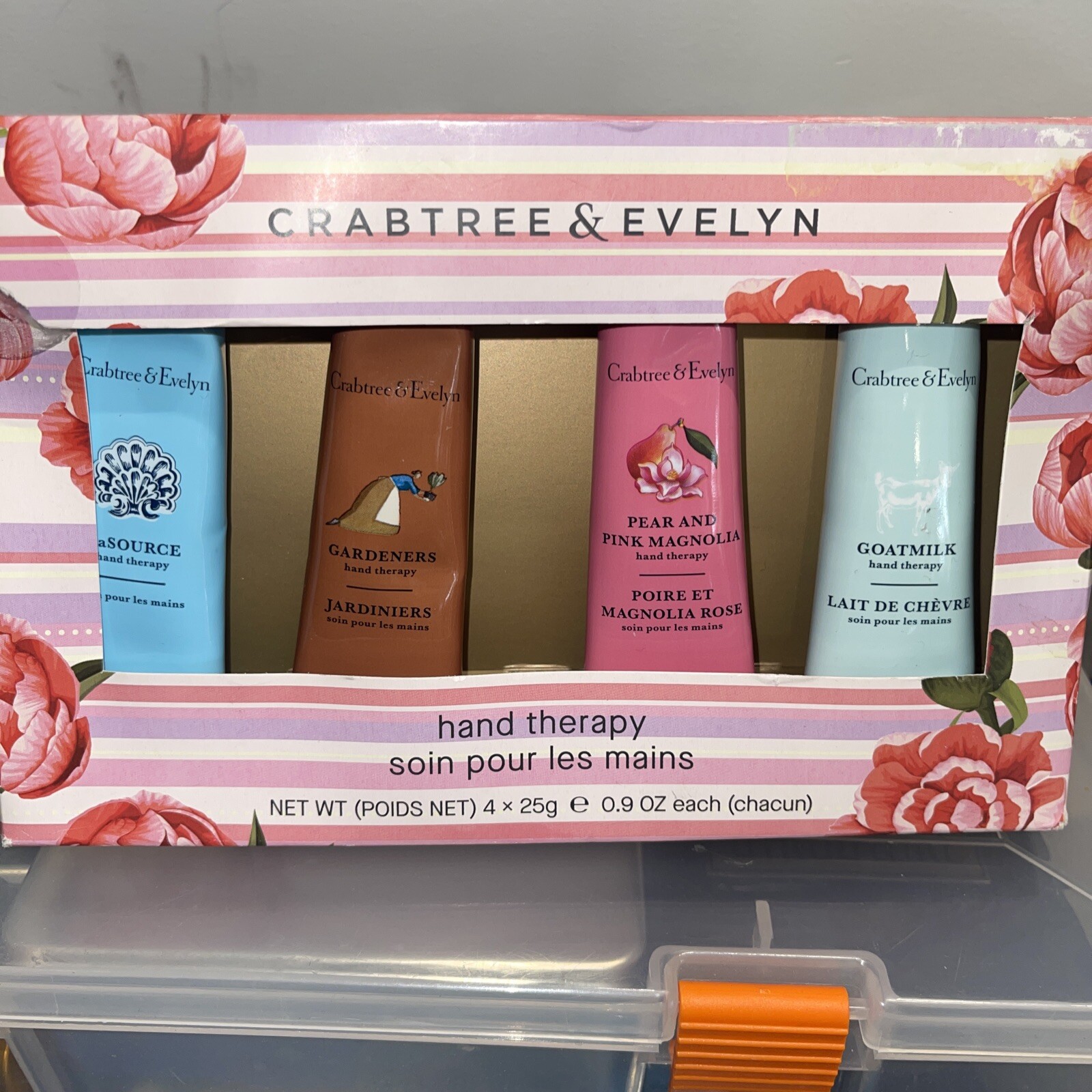 Crabtree & Evelyn HAND THERAPY Lotion Gift Set Gardeners Goat milk LaSource 4 pk