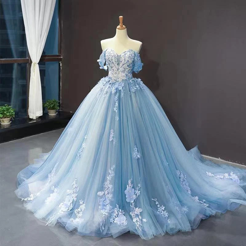 blue princess dress