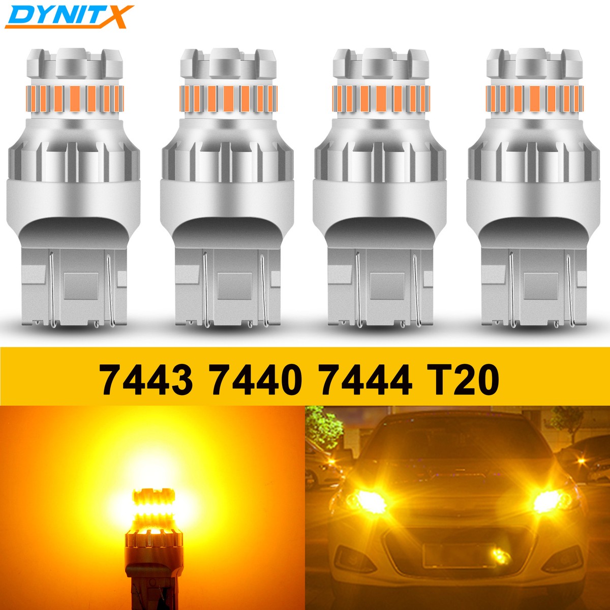 7443 7440 7444 LED Amber Yellow Turn Signal Light Bulbs Anti Hyper Flash CANBUS | UK 7443 7440 7444 LED Amber Yellow Turn Signal Light Bulbs Anti Hyper Flash CANBUS | UK