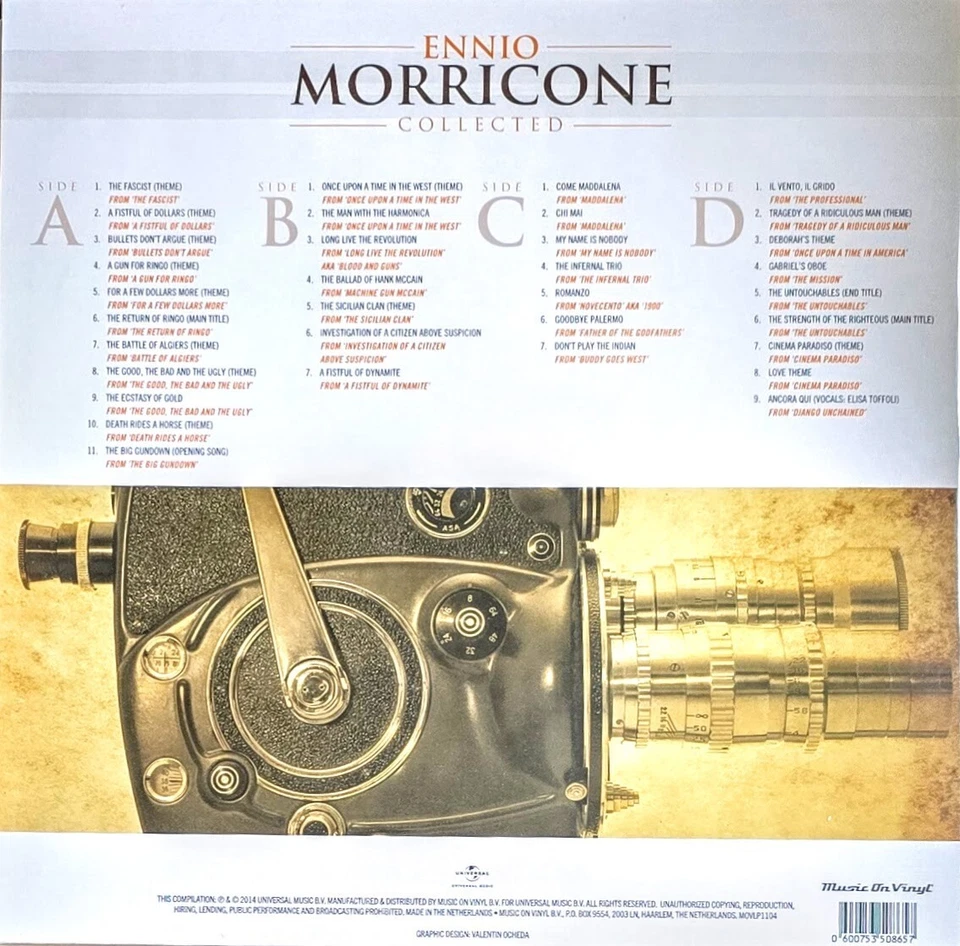 ENNIO MORRICONE - COLLECTED BEST OF - 180-GRAM VINYL 2-LP SET " NEW, SEALED " - Image 2 of 2