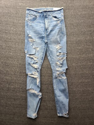 American Eagle Jeggings Womens 6 27x28 Regular Fit Ankle Super Hi Rise Thrashed