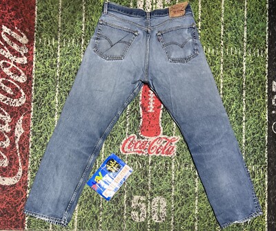 LEVI'S 501 MENS JEANS W38 L32 VINTAGE BLUE DENIM MADE IN UK