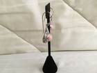 Artisan Crafted Pink Opal Cabochons Sterling Silver and 18K Gold Dangle Earrings — photo 7